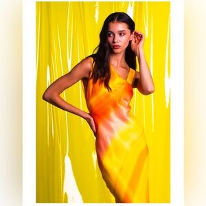 NWT Du Paradis Anthropology slip dress in citrus colors Size: S